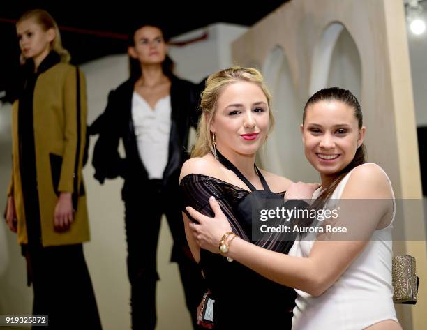 Chloe Lukasiak and Arianne Elmy attend Arianne Elmy FW18 Presentation at 151 Gallery on February 14, 2018 in New York City.