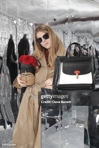 Monica Ainley attends the Lulu Guinness AW18 London Fashion Week presentation on February 17, 2018 in London, England.