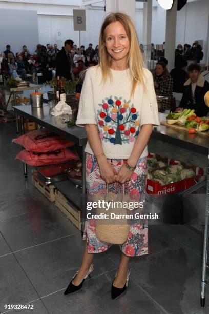 Martha Ward attends the Molly Goddard show during London Fashion Week February 2018 at TopShop Show Space on February 17, 2018 in London, England.