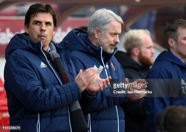 Sunderland boss Chris Coleman during the Sky Bet Championship match between Sunderland and Brentford at Stadium of Light on February 17, 2018 in...