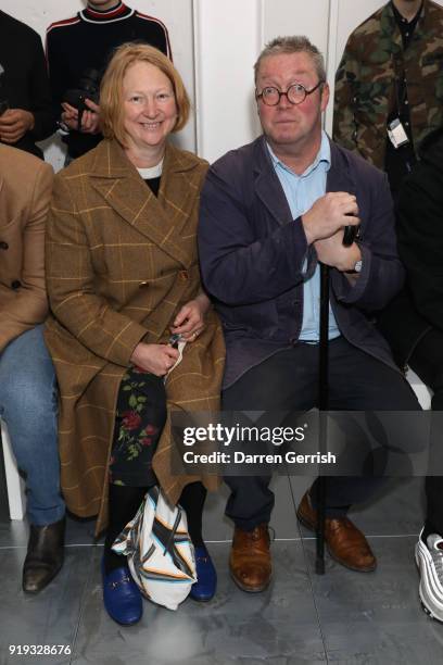 Margot Henderson and Fergus Henderson attend the Molly Goddard show during London Fashion Week February 2018 at TopShop Show Space on February 17,...