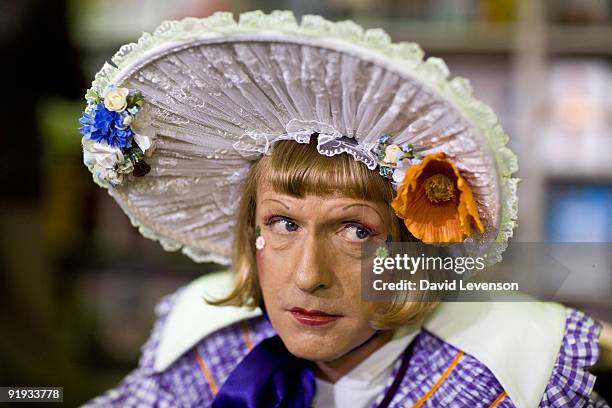 Grayson Perry , Turner Prize winning Artist and Potter, poses for a portrait at the Cheltenham Literature Festival on October 15, 2009 in Cheltenham,...