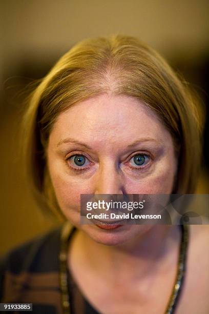 Hilary Mantel , author of "Wolf Hall", the winner of the 2009 Man Booker Prize, poses for a portrait at the Cheltenham Literature Festival on October...