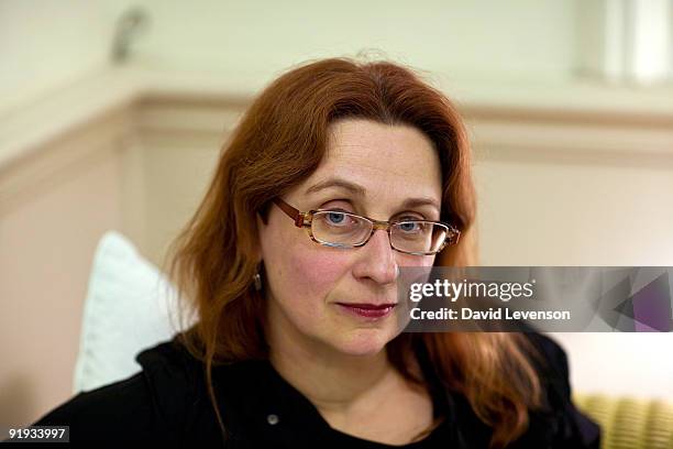 Audrey Niffenegger , author of "The Time Travellers Wife", poses for a portrait at the Cheltenham Literature Festival on October 15, 2009 in...