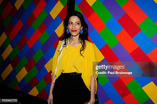 Huma Abedin attends The Cinema Society with Ravage Wines & Synchrony host a screening of Marvel Studios' "Black Panther" at The Museum of Modern Art...