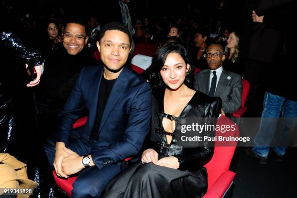 Maxwell, Trevor Noah, Jordyn Taylor and Al Sharpton attend The Cinema Society with Ravage Wines & Synchrony host a screening of Marvel Studios'...