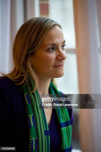 Tracey Chevalier ,author of "The Girl with a Pearl Earring", poses for a portrait at the Cheltenham Literature Festival on October 15, 2009 in...