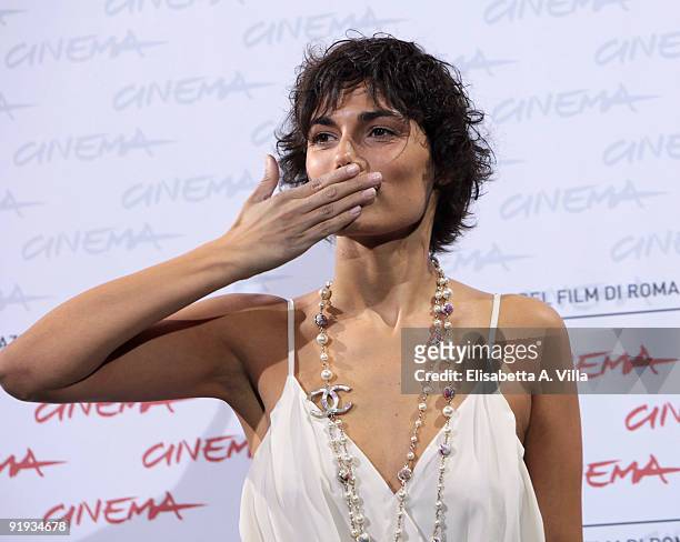 Actress Valeria Solarino attends the 'Viola Di Mare' Photocall during Day 2 of the 4th International Rome Film Festival held at the Auditorium Parco...