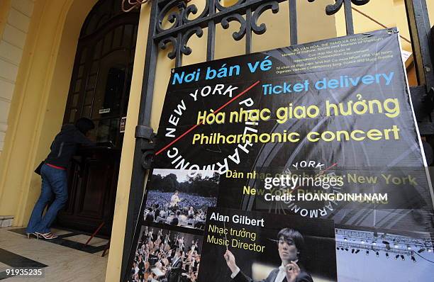 Woman buys tickets for a performance of the New York Philharmonic orchestra at the Hanoi Opera House on October 16, 2009. With help from Beethoven...