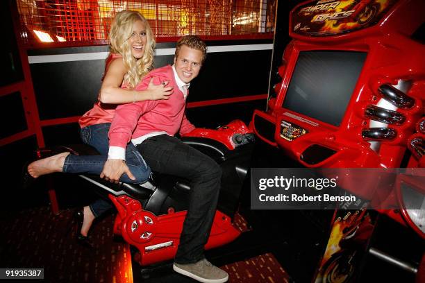 Actors Heidi Montag and Spencer Pratt attend the STRIKE OC Fall Celebration at Strike Orange County on October 15, 2009 in Tustin, California.