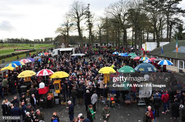 General view of racegoers during Red Mills Raceday at Gowran Park Racecourse.