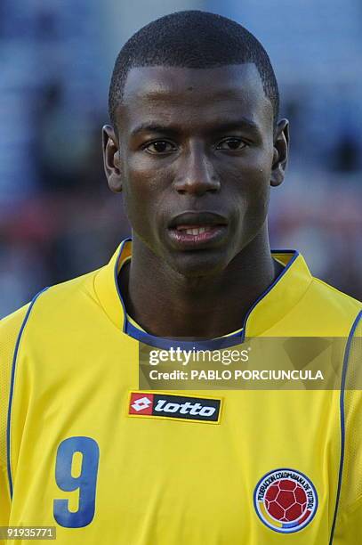 Colombian national team footballer Gustavo Adrian Ramos poses before a FIFA World Cup South Africa-2010 qualifier match against Uruguay at the...