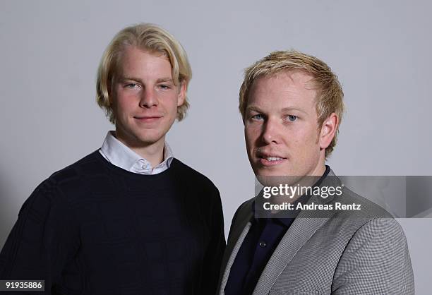 The two German entrepreneurs Wanja Soeren Oberhof and Hendrik Tiedemann of Niiu, the world's first individualised newspaper, pose for a portrait on...