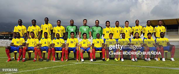 The Ecuadorean national team that will face Brazil in a FIFA World Cup South Africa-2010 qualifier match on March 29, and Paraguay on April 1, poses...