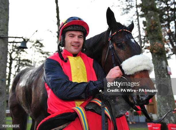 Laid Back Luke and Robbie Colgan after winning the Live Music After Racing Handicap Hurdle during Red Mills Raceday at Gowran Park Racecourse.