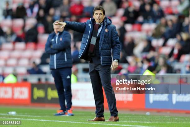 Sunderland manager Chris Coleman during the Sky Bet Championship match between Sunderland and Brentford at Stadium of Light on February 17, 2018 in...