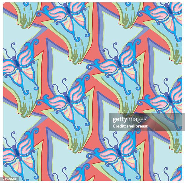 butterfly pattern - nuevo stock illustrations