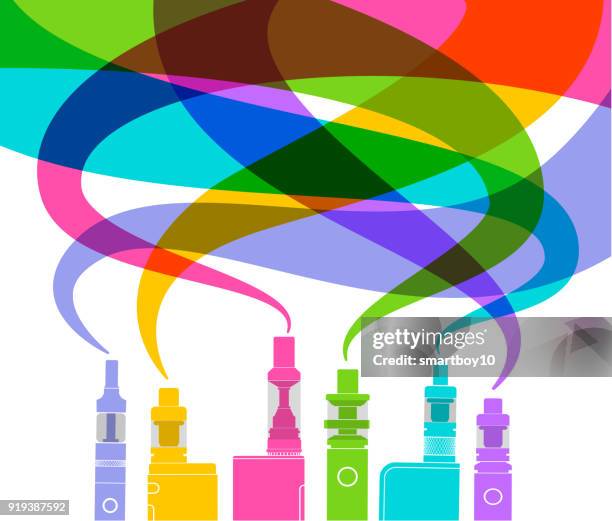 e-cigarettes or vapers - passive smoking stock illustrations