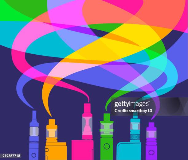 e-zigaretten oder dampfer - luftfeuchtigkeit stock-grafiken, -clipart, -cartoons und -symbole
