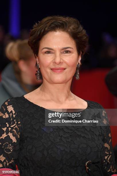 Barbara Auer attends the 'Transit' premiere during the 68th Berlinale International Film Festival Berlin at Berlinale Palast on February 17, 2018 in...