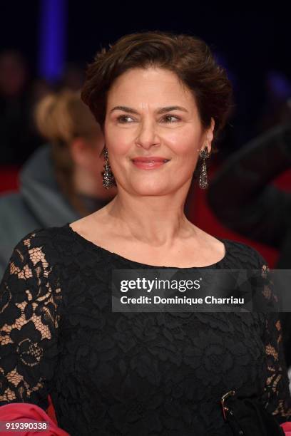 Barbara Auer attends the 'Transit' premiere during the 68th Berlinale International Film Festival Berlin at Berlinale Palast on February 17, 2018 in...