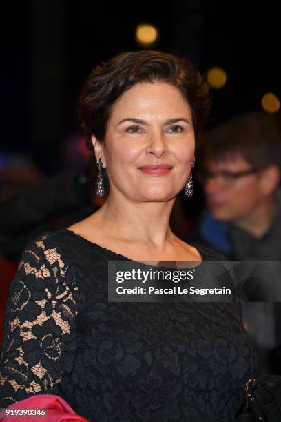 Barbara Auer attends the 'Transit' premiere during the 68th Berlinale International Film Festival Berlin at Berlinale Palast on February 17, 2018 in...