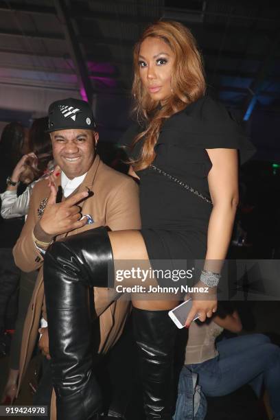 Lenny S and Tamar Braxton attend the 2 Chainz Hosts NBA All-Star Def Jam End Party at Milk Studios on February 16, 2018 in Los Angeles, California.
