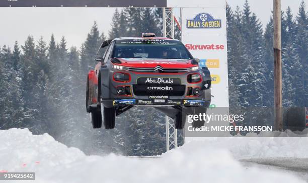 Mads Ostberg of Norway drives his Citroen C3 WRC during day three of the Rally Sweden 2018 as part of the World Rally Championship in Torsby, Sweden,...