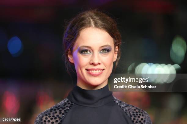 Paula Beer attends the 'Transit' premiere during the 68th Berlinale International Film Festival Berlin at Berlinale Palast on February 17, 2018 in...