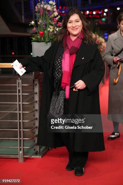 Eva Mattes attends the 'Transit' premiere during the 68th Berlinale International Film Festival Berlin at Berlinale Palast on February 17, 2018 in...
