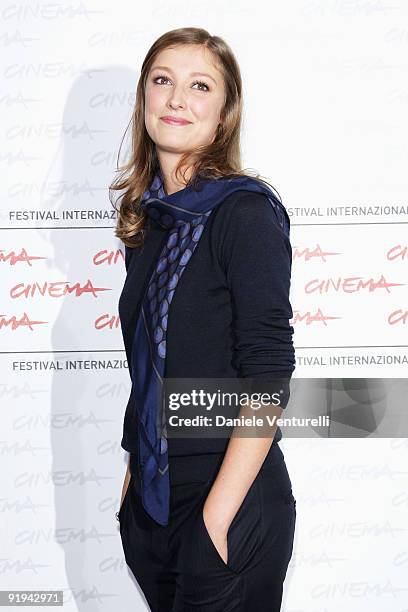 Actress Alexandra Maria Lara attends "The City Of Your Final Destination" Photocall during day 2 of the 4th Rome International Film Festival held at...