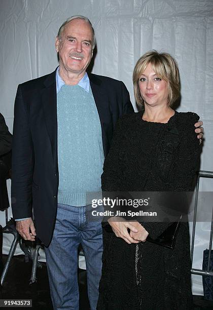 Actor John Cleese and guest attend the IFC & BAFTA Monty Python 40th Anniversary event at the Ziegfeld Theatre on October 15, 2009 in New York City.