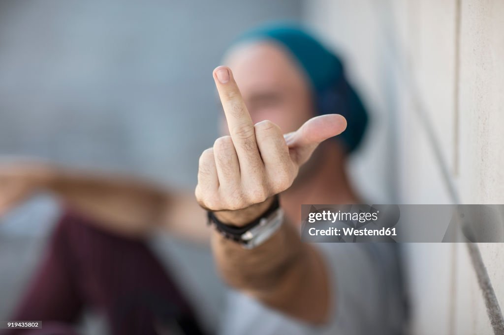 Man giving the finger