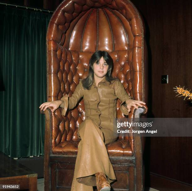 Suzi Quatro poses in September 1975 in Copenhagen, Denmark.