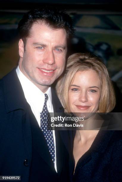 American actor John Travolta and wife/actress Kelly Preston attend the 20th Annual Los Angeles Film Critics Association Awards on January 17, 1995 at...