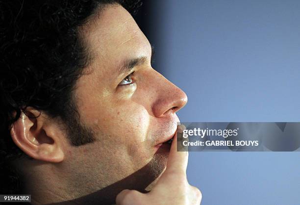 The new Music Director of the Los Angeles Philharmonic, Gustavo Dudamel from Venezuela, holds a press conference in Los Angeles, California, on...