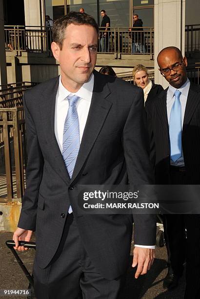 Howard K. Stern leaves the Los Angeles Superior Court with members of his legal team on October 15, 2009 after the third day of a preliminary hearing...