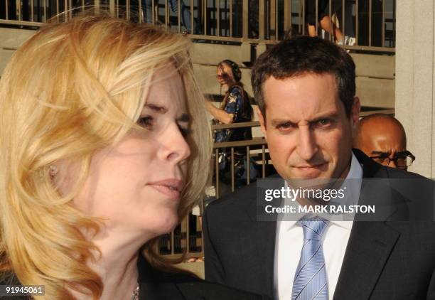 Howard K. Stern leaves the Los Angeles Superior Court with members of his legal team on October 15, 2009 after the third day of a preliminary hearing...