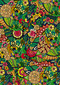 Floral green background pattern