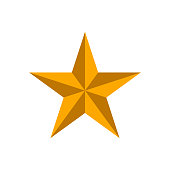 Golden star on white background