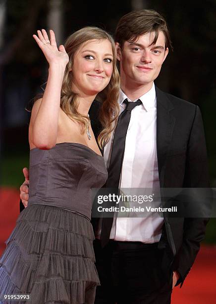 Actress Alexandra Maria Lara and actor Sam Riley attend "The City Of Your Final Destination" Premiere during day 2 of the 4th Rome International Film...