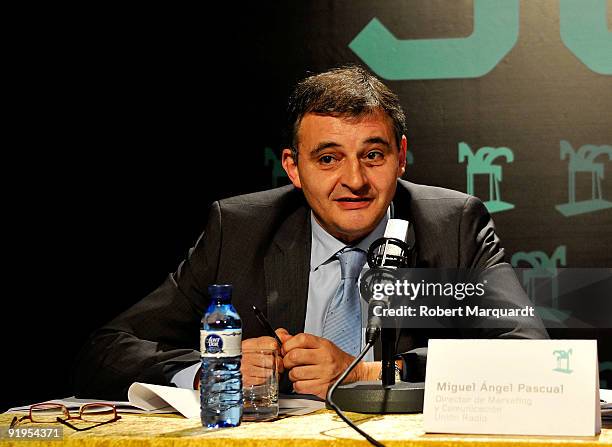 Miguel Angel Pascual of the Premio Ondas Awards Jury announces the winners for this years edition of the Premios Onda 2009 on October 16, 2009 in...