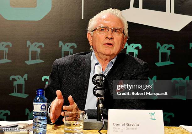 Daniel Gavela of the Premio Ondas Awards Jury announces the winners for this years edition of the Premios Onda 2009 on October 16, 2009 in Barcelona,...