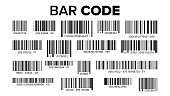 Bar Code Set Vector. Universal Product Scan Code. Isolated Illustration