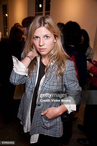 Clemence Poesy attends a celebration of an opening for the Rodarte shop and gallery at Colette on October 5, 2009 in Paris, France.