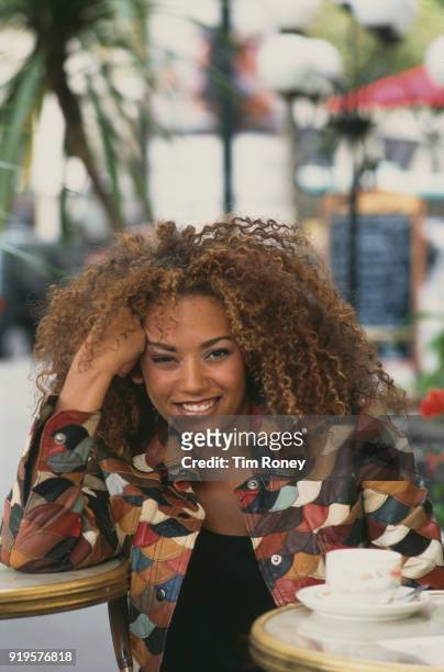British singer-songwriter, television presenter and actress Melanie Brown, Mel B, of girl group the Spice Girls, Paris, 1996.