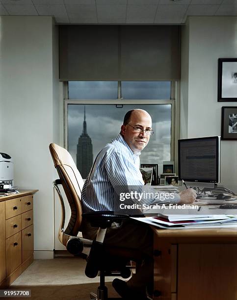 President and CEO of NBC Universal, Jeff Zucker at a portrait session for Fortune Magazine in New York City in his office.