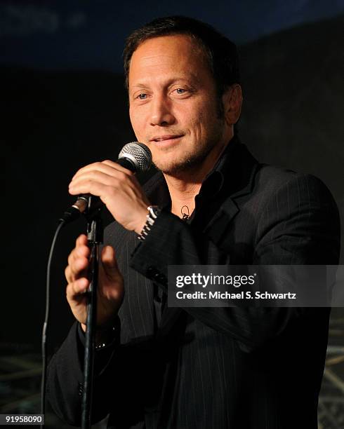 Comedian Rob Schneider performs at The Ice House Comedy Club on October 15, 2009 in Pasadena, California.