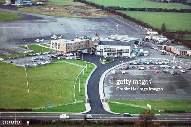 Bristol Airport, Lulsgate Bottom, Somerset, 1970. This site was first used as a RAF relief landing ground in 1940. The aerodrome was converted and...