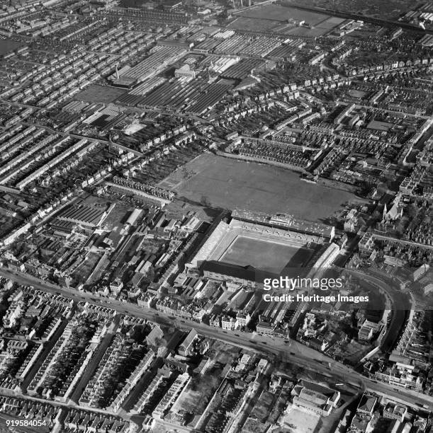 White Hart Lane, Tottenham, Haringey, London, 1949. The stadium of Tottenham Hotspur Football Club.